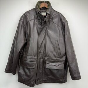 Paradox size Large Men’s Dark Brown Heavy Leather Quilted Liner Coat Jacket
